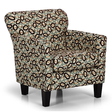 Contemporary Accent Chair with Flared Arms